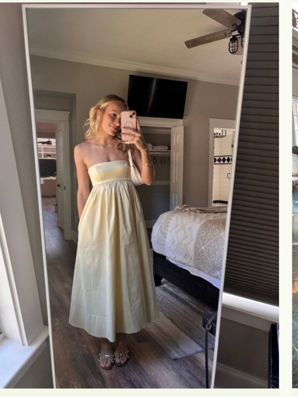 Bandeau Strapless Maxi Dress in Soft Yellow - Picture 4 of 4